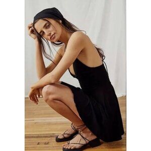 FREE PEOPLE X INDAH BODY Ice Dancer Slip Mini Dress in Black - Size 3 / Large
